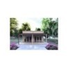 Casa in legno con patio GIANNA 6.5x5.4 44mm, vista frontale