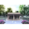 Casa in legno con patio GIANNA 6.5x5.4 44mm, vista frontale