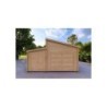 Garage in legno singolo con ripostiglio 35.61 m² 44mm, vista frontale