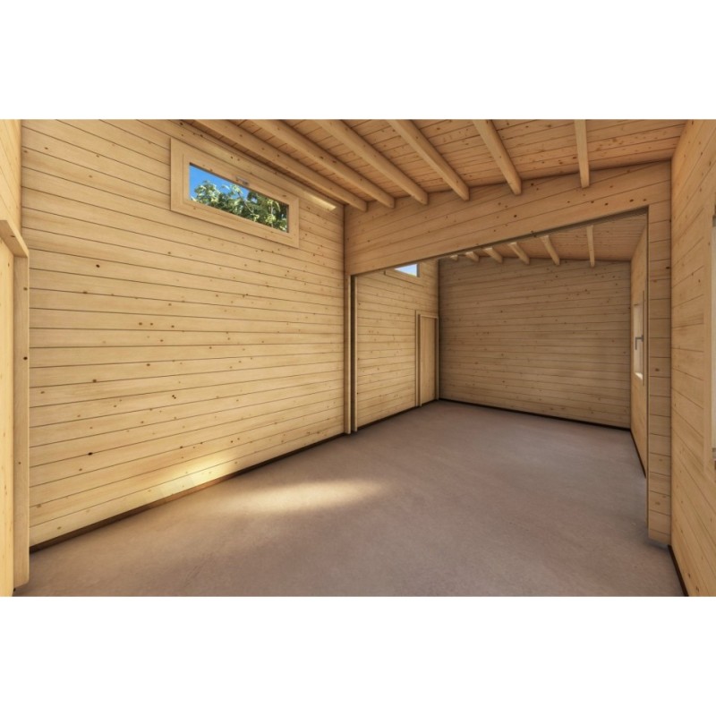 Garage in legno singolo con ripostiglio 35.61 m² 44mm, interno