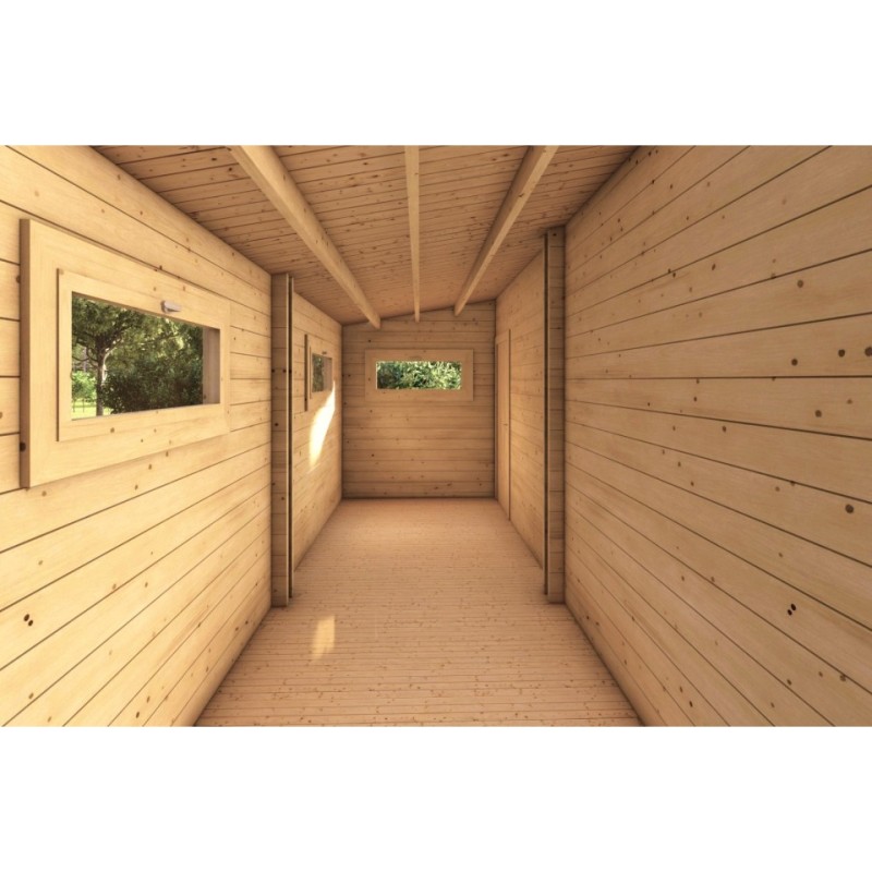 Garage in legno singolo con ripostiglio 35.61 m² 44mm, interno ripostiglio