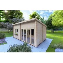 Casetta in legno AFRODITE 6.5x3.5 44mm, fronte lato destro