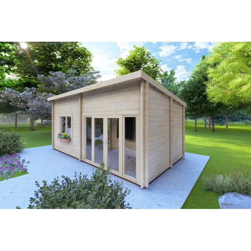 Casetta in legno AFRODITE 6.5x3.5 44mm, fronte lato destro