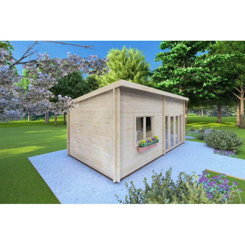Casetta in legno AFRODITE 6.5x3.5 44mm, fronte lato sinistro