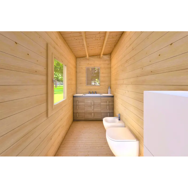 Casetta in legno AFRODITE 6.5x3.5 44mm, interno bagno