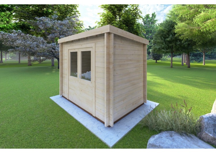 Casetta in legno OLGA 3x2, 44mm, fronte lato destro