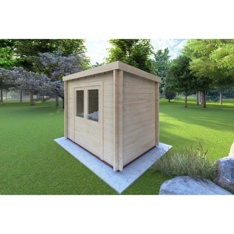 Casetta in legno OLGA 3x2, 44mm, fronte lato destro