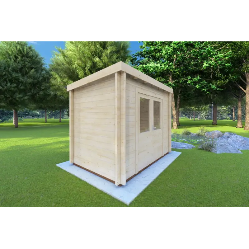 Casetta in legno OLGA 3x2, 44mm, fronte lato sinistro