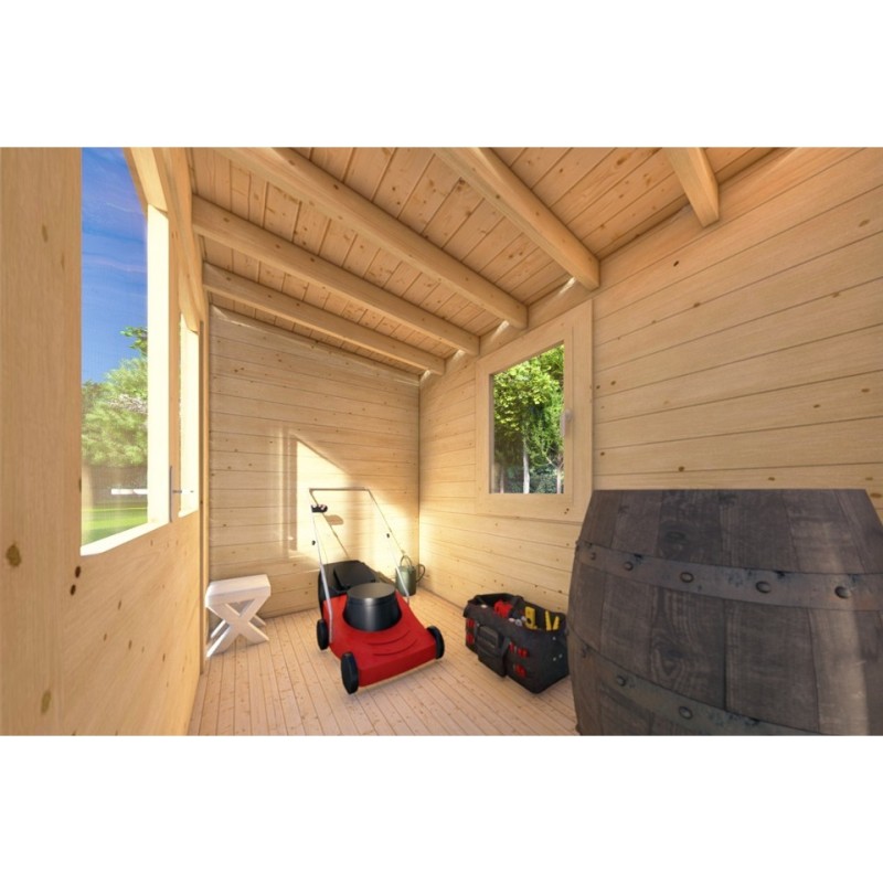 Casetta in legno OLGA 3x2, 44mm, interno