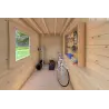 Casetta da giardino AMARISSA con tettoia 3x4 44mm, interno
