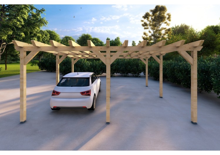Pompeiana in legno 6x5 30 m², vista frontale