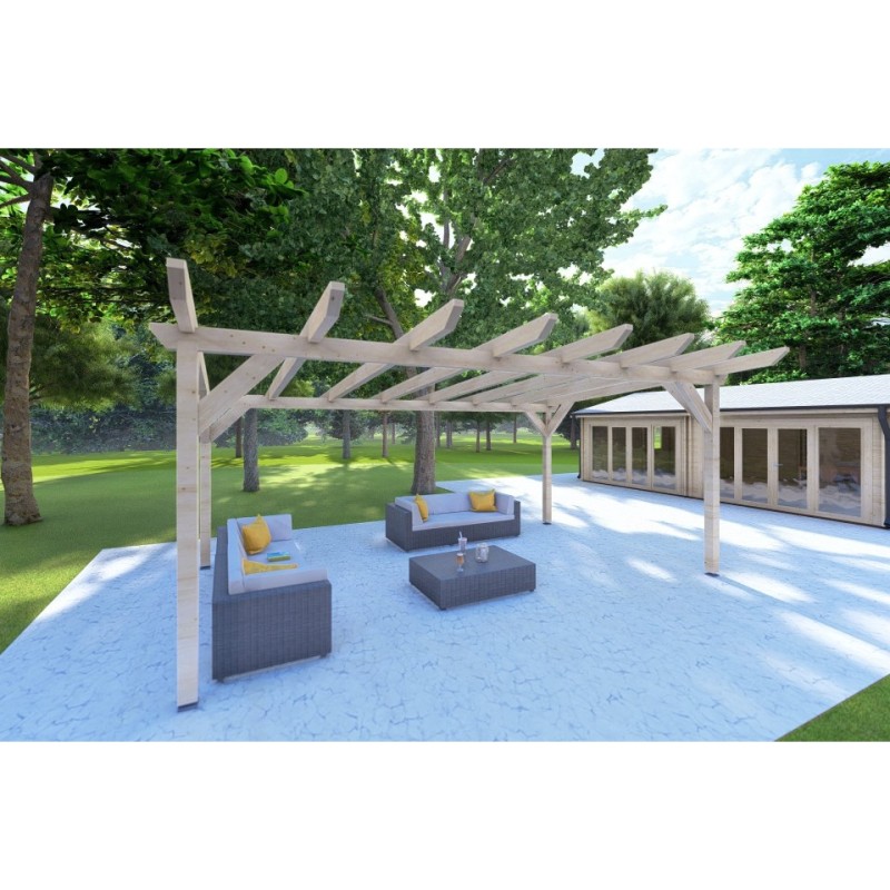 Pompeiana di legno 20.40 m², fronte lato sinistro