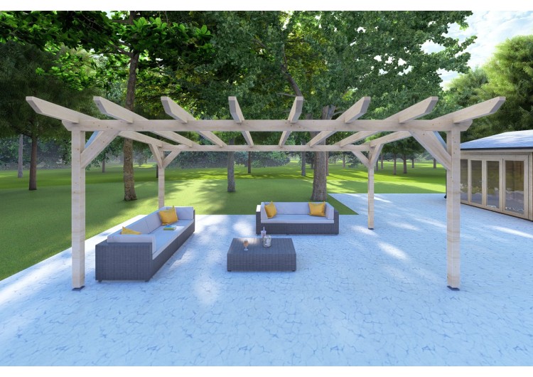 Pompeiana di legno 20.40 m², vista frontale