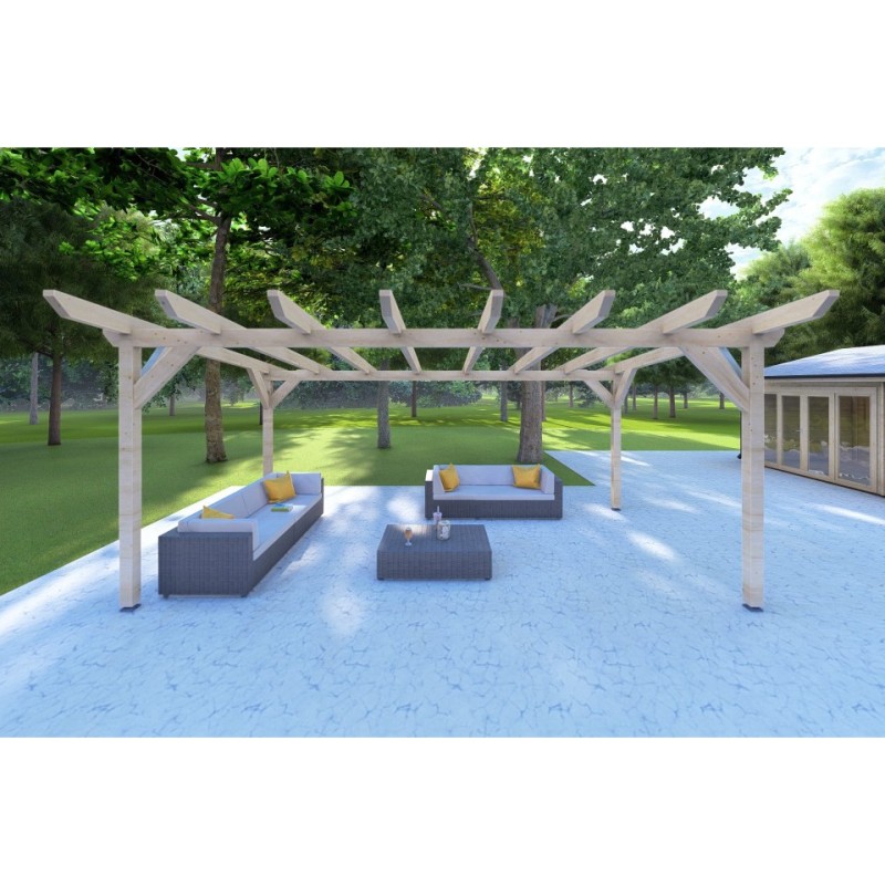 Pompeiana di legno 20.40 m², vista frontale