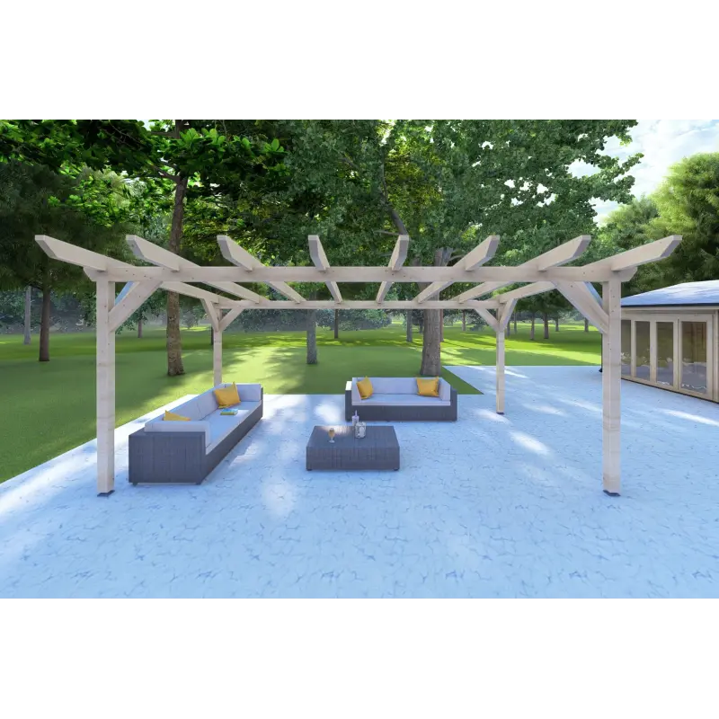 Pompeiana in legno 20 m², vista frontale