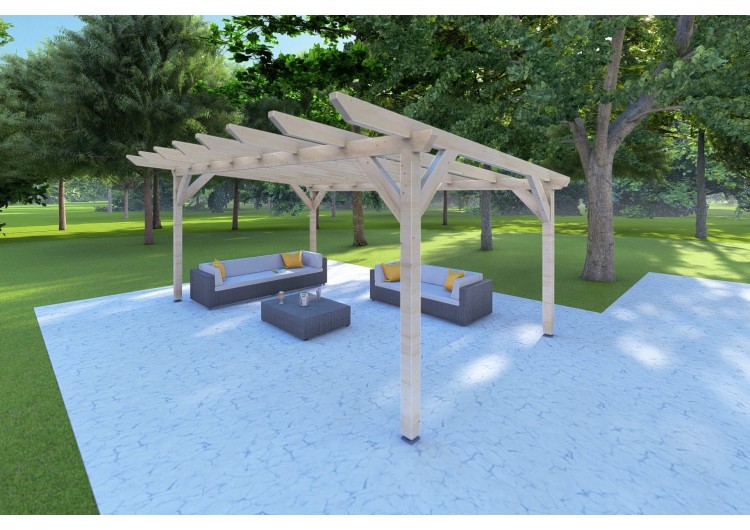 Pompeiana di legno 20.40 m², fronte lato destro