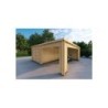 Garage in legno con tettoia mono falda 38 m² 44mm, fronte lato destro