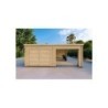 Garage in legno con tettoia mono falda 38 m² 44mm, vista frontale