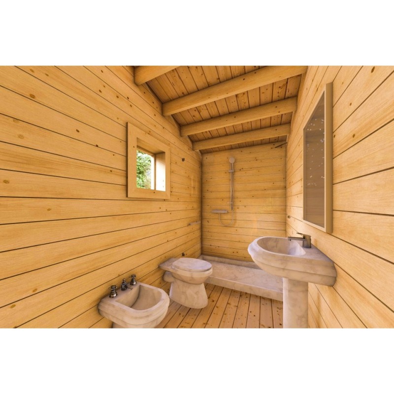 Casa coibentata BIANCA 41.68 m² 44/100/44 mm, interno bagno