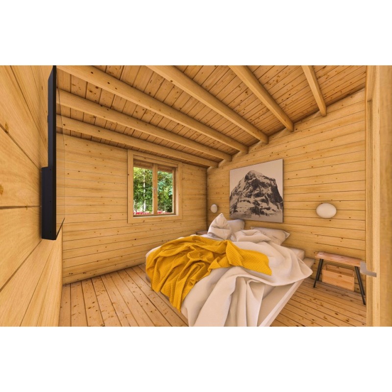 Casa coibentata BIANCA 41.68 m² 44/100/44 mm, interno camera da letto