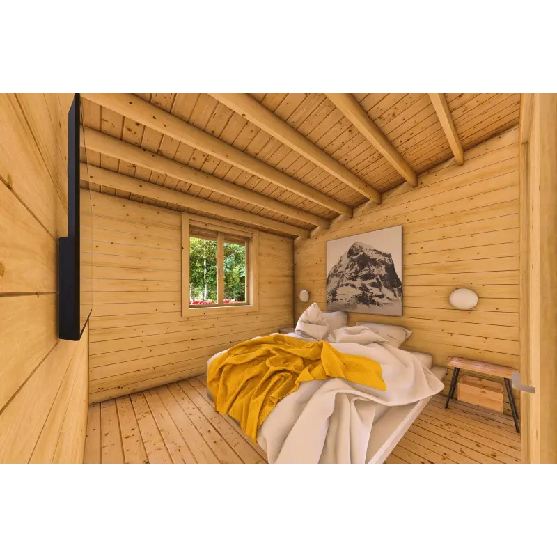Casa coibentata BIANCA 41.68 m² 44/100/44 mm, interno camera da letto