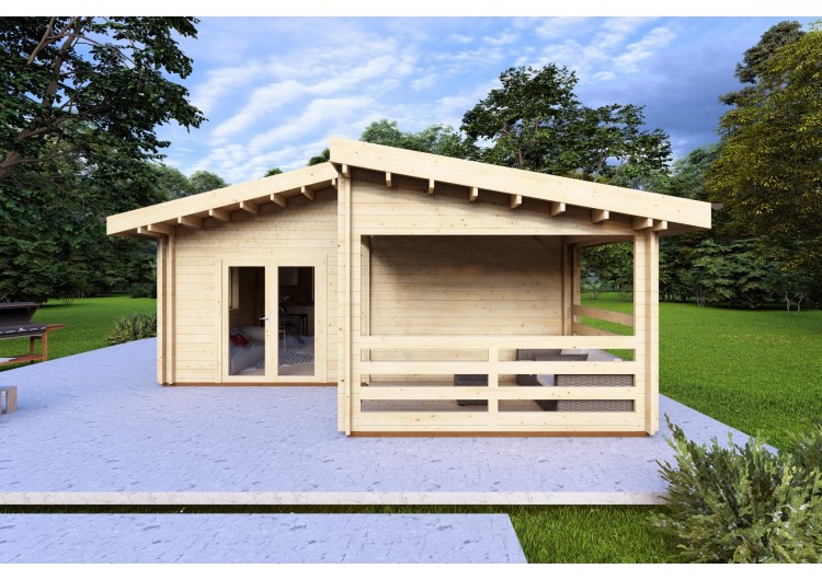 Casa coibentata BIANCA 41.68 m² 44/100/44 mm, vista frontale