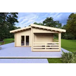 Casa coibentata BIANCA 41.68 m² 44/100/44 mm, vista frontale
