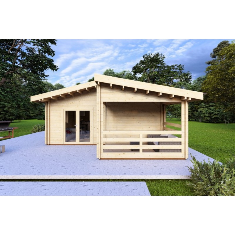 Casa coibentata BIANCA 41.68 m² 44/100/44 mm, vista frontale
