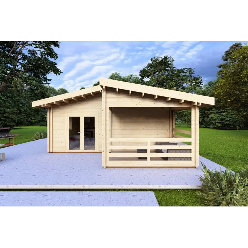 Casa coibentata BIANCA 41.68 m² 44/100/44 mm, vista frontale