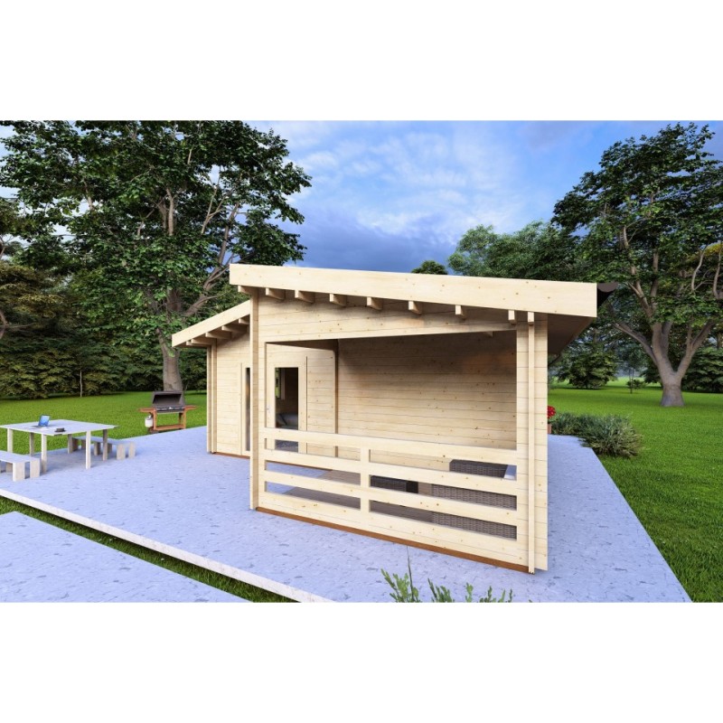 Casa coibentata BIANCA 41.68 m² 44/100/44 mm, fronte lato destro