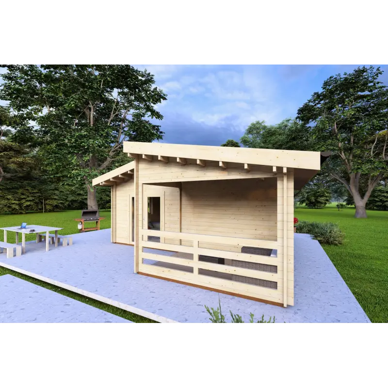 Casa coibentata BIANCA 41.68 m² 44/100/44 mm, fronte lato destro