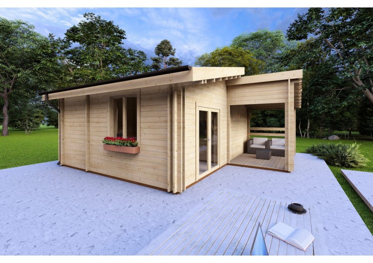 Casa coibentata BIANCA 41.68 m² 44/100/44 mm, fronte lato sinistro