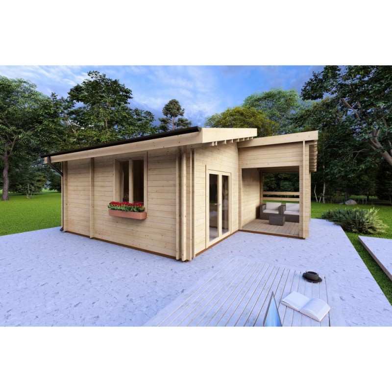 Casa coibentata BIANCA 41.68 m² 44/100/44 mm, fronte lato sinistro