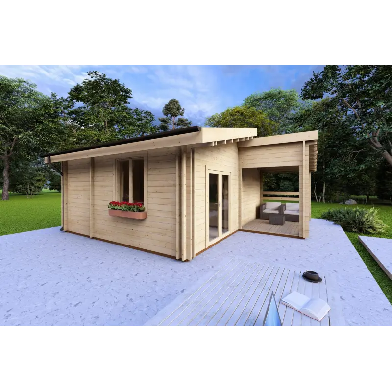 Casa coibentata BIANCA 41.68 m² 44/100/44 mm, fronte lato sinistro
