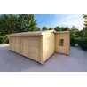 Garage di legno DOPPIO con ripostiglio 6x8 60mm, fronte lato destro