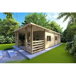 Casa di legno CLOTILDE 5.5X10 44mm, fronte lato destro