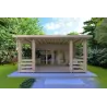 Casa di legno CLOTILDE 5.5X10 44mm, vista frontale