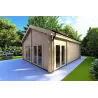 Casa in legno coibentata SILVIA 5.5x7.4 44/100/44 mm, fronte lato destro