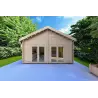 Casa in legno coibentata SILVIA 5.5x7.4 44/100/44 mm, vista frontale