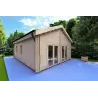 Casa in legno coibentata SILVIA 5.5x7.4 44/100/44 mm, fronte lato sinistro