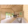 Casa in legno coibentata SILVIA 5.5x7.4 44/100/44 mm, interno soggiorno