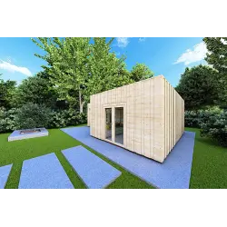 Casa coibentata in legno con cladding SOLEIL 42 m² 60/100/30/40 mm,  lato destro