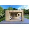 Casa coibentata in legno con cladding SOLEIL 42 m² 60/100/30/40 mm,  lato sinistro