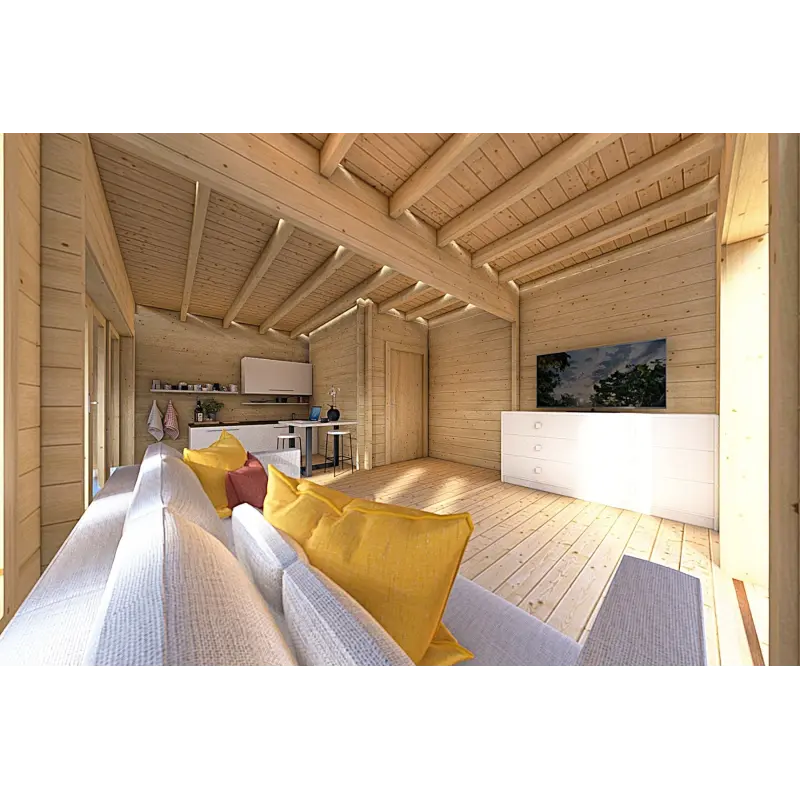 Casa coibentata in legno con cladding SOLEIL 42 m² 60/100/30/40 mm,  interno