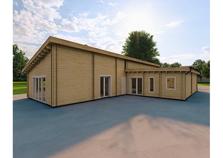 Casa abitabile con garage doppio PRISCILLA 44/140/44 mm, fronte lato destro