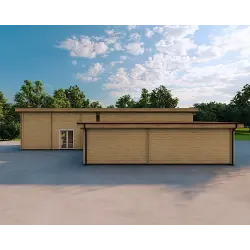 Casa abitabile con garage doppio PRISCILLA 44/140/44 mm, vista frontale