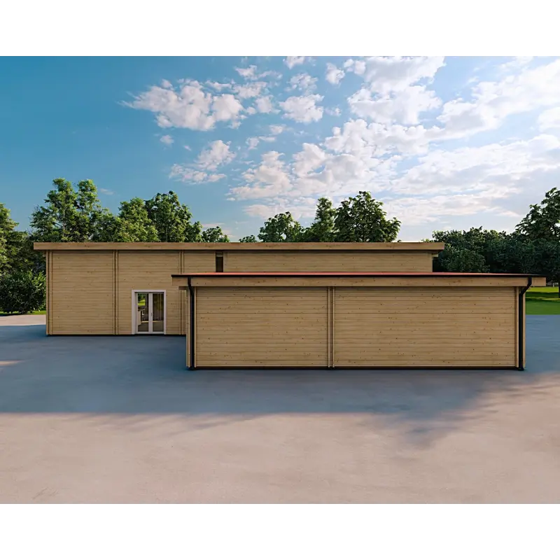 Casa abitabile con garage doppio PRISCILLA 44/140/44 mm, vista frontale