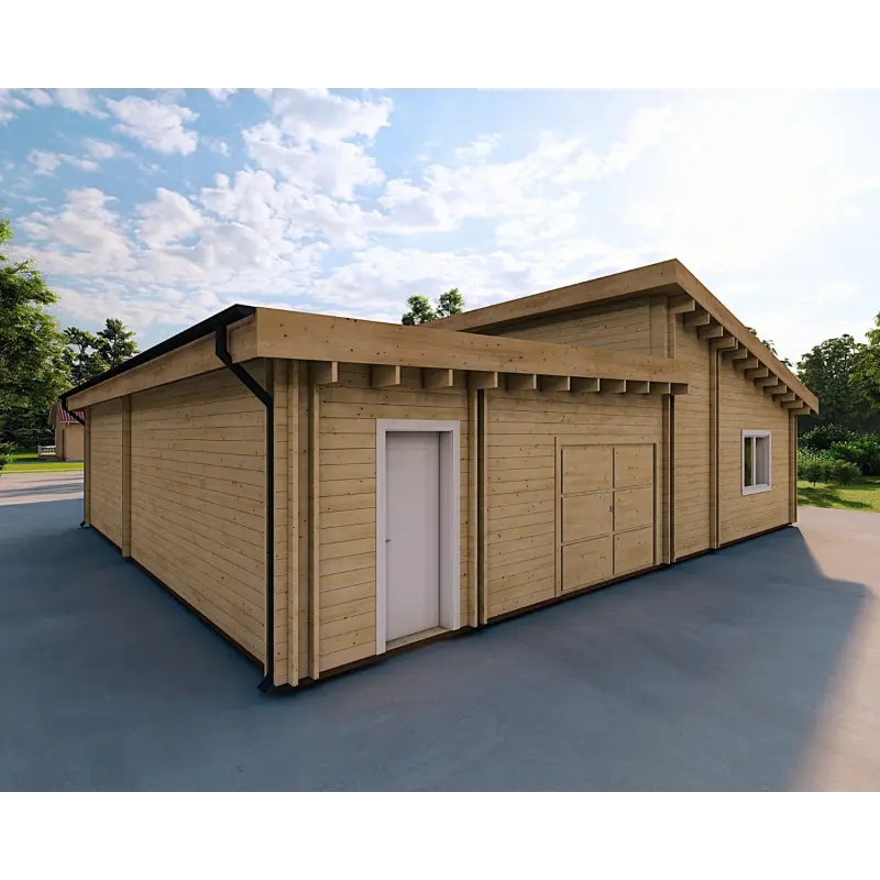 Casa abitabile con garage doppio PRISCILLA 44/140/44 mm, vista garage