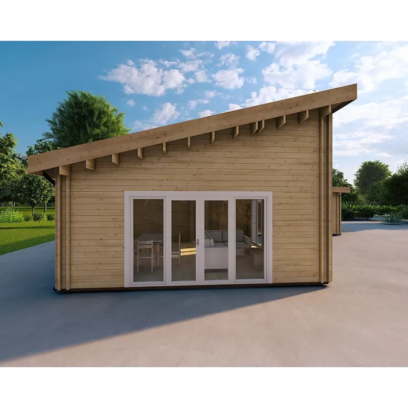 Casa abitabile con garage doppio PRISCILLA 44/140/44 mm, lato sinistro