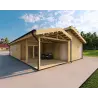 Casa di legno prefabbricata con incastro a coda di rondine PAMELA 115 m² 100mm, fronte lato destro